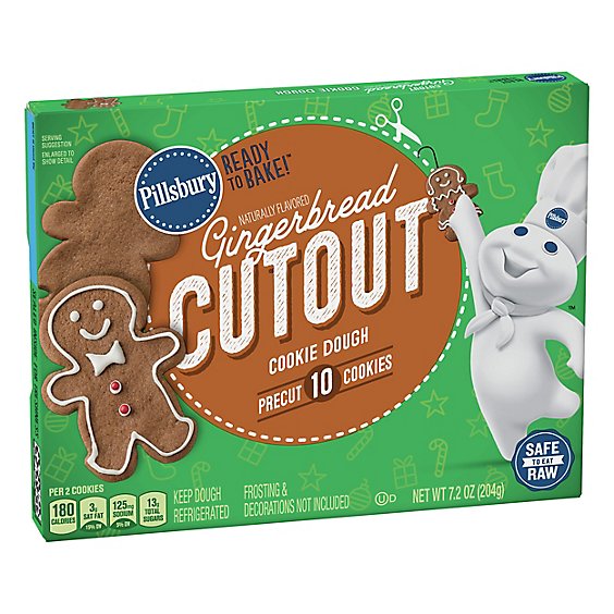 Pillsbury Ready To Bake Gingerbread Cut Out Cookies - 7.2 OZ