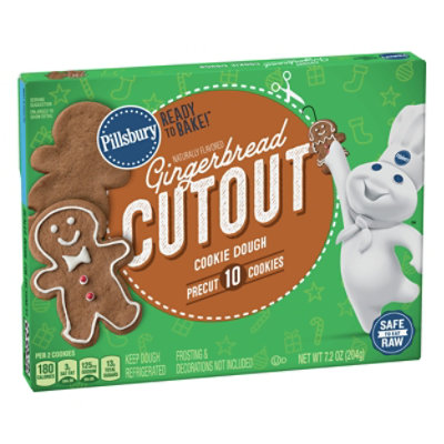 Pillsbury Ready To Bake Gingerbread Cut Out Cookies - 7.2 OZ