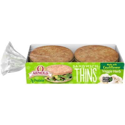 Arnold Vegetable Herb Cauliflower Sandwich Thins Rolls - 12 Oz