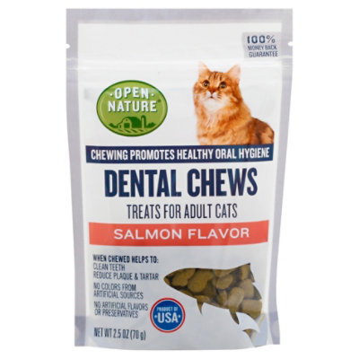 Open Nature Cat Treats Dental Chews Salmon 2.5 OZ Carrs