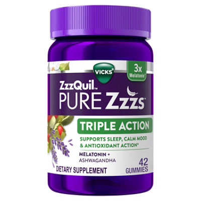 Vicks Zzzquil Pure Zzzs Triple Action Gummies - 42 CT - Image 1