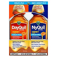 Vicks DayQuil NyQuil Severe Cold & Flu Medicine Multi Symptom - 2-12 Fl. Oz. - Image 1