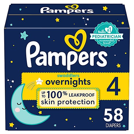 Pampers Swaddlers Size 4 Overnight Diaper - 58 count