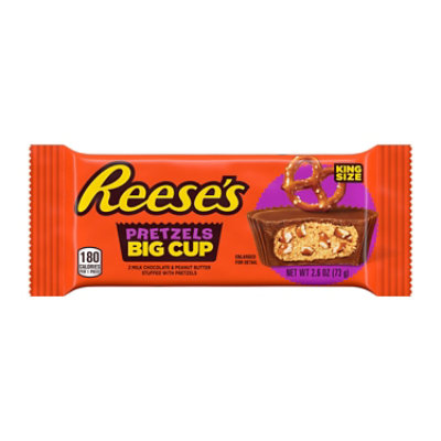 Reeses Milk Chocolate Peanut Butter Big Cup Stuffed With Pretzels King Size - EA