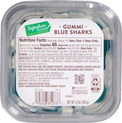 Signature Farms Gummi Blue Sharks - 12 Oz - Image 2