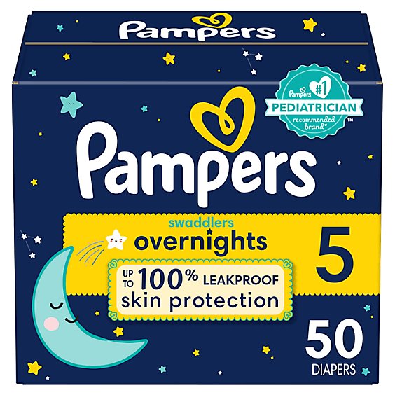 Pampers Swaddlers Overnights Size 5 Diapers - 50 Count