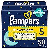 Pampers Swaddlers Overnights Size 5 Diapers - 50 Count - Image 2