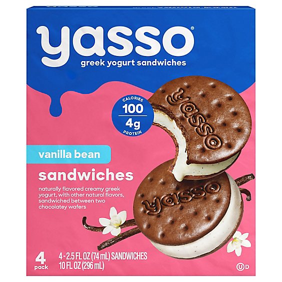 Yasso Sandwich Yogurt Vanilla Bean - 12 OZ