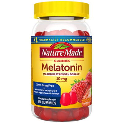 Nature Made Melatonin Gummies Strawberry 10mg - 120 CT - Image 1