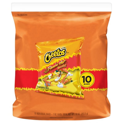 Cheetos Crunchy Cheese Flavored Snacks Flamin Hot 1 Ounce/ 10 Pack - 10-1 OZ - Image 1