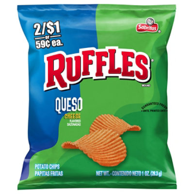 Ruffles Queso Potato Chips Plastic Bag - 1 OZ - Image 1