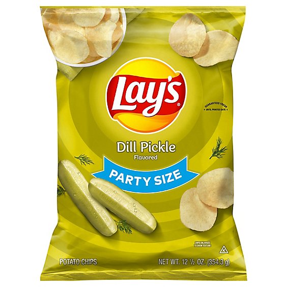 Lays Potato Chips Dill Pickle Party - 12.5 OZ