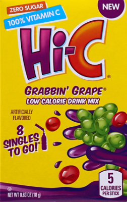 Hi-c Grabbin Grape Singles To Go Drink Mix - 8 CT - jewelosco