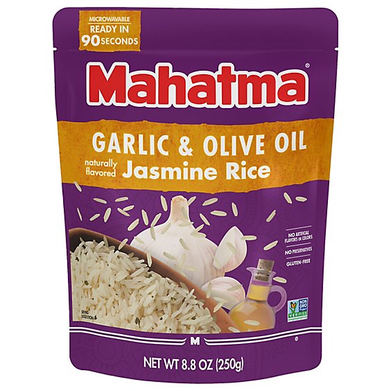 Mahatma Jasmine Rice Garlic & Olive Oil Ready To Serve - 8.8 Oz