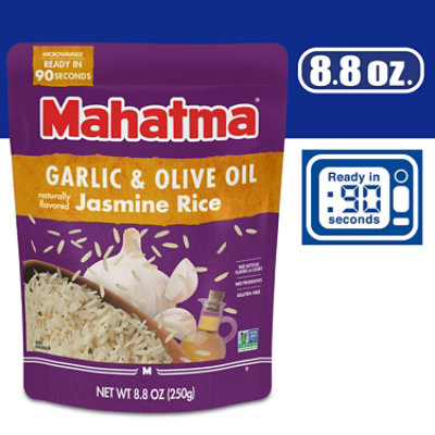 Mahatma Garlic And Olive Oil Jasmine Rice Ready to Serve In Pouch - 8.8 Oz - Image 2