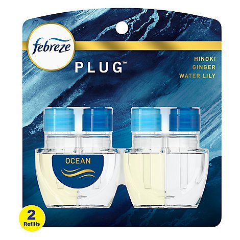 Febreze PLUG Origins Fade Defy Ocean Air Freshener & Odor Eliminator Oil Refill - 2-0.87 Fl. Oz.