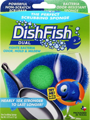 Dishfish Dual Scrubber & Sponge - EA - Image 2