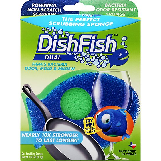 Dishfish Dual Scrubber & Sponge - EA