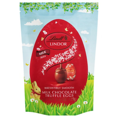Lindt LINDOR Easter Milk Chocolate Candy Truffle Eggs Pouch - 4.4 Oz - Image 1