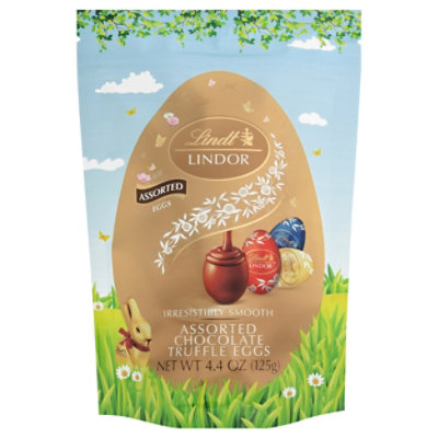 Lindt LINDOR Easter Assorted Chocolate Candy Truffle Eggs Pouch - 4.4 Oz - Image 1