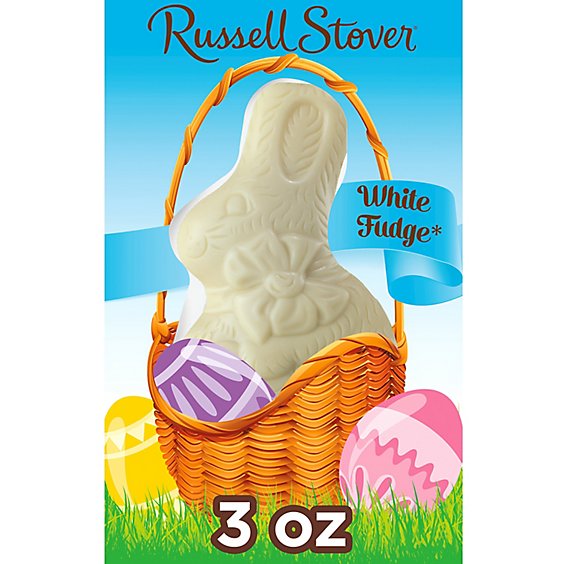 RUSSELL STOVER Easter Solid White Fudge Easter Bunny - 3 Oz