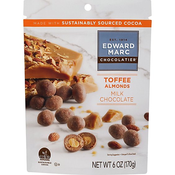 Edward Marc Milk Chocolate Toffee Almonds - 6 OZ