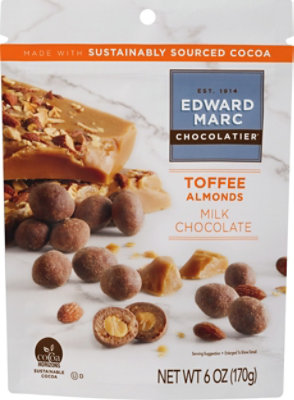 Edward Marc Milk Chocolate Toffee Almonds - 6 OZ