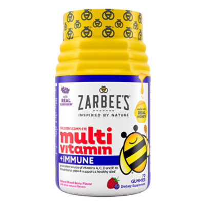 Zarbee's Kids Mixed Berry Flavors Complete Multivitamin Plus Immune Support Gummies - 70 Count