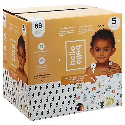 Hello Bello Club Box Diapers - Bolt Babes & Woodland Animals - 66 CT - Image 1