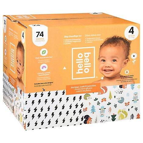 Hello Bello Club Box Diapers Size 4 Bolt Babes - 74 CT