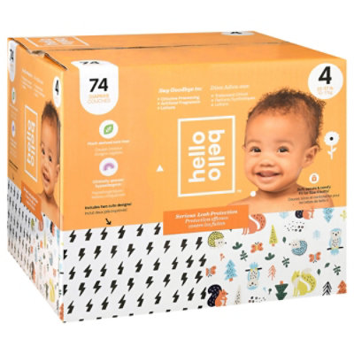 Hello Bello Club Box Diapers Size 4 Bolt Babes - 74 CT