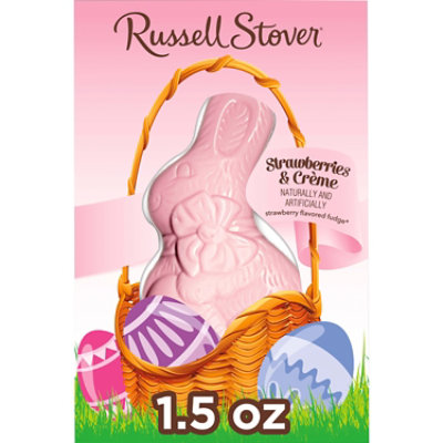 RUSSELL STOVER Easter Solid Strawberries & Crème Easter Bunny - 1.5 Oz - Image 1