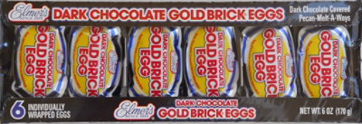Gold Brick Dark Chocolate Egg 6pk - EA - Image 1