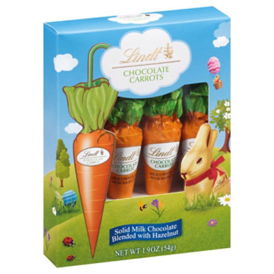 Lindt Carrots Easter Milk Chocolate Candy blended with Hazelnut 4 Pack Box - 1.9 Oz - Image 1