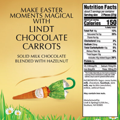 Lindt Carrots Easter Milk Chocolate Candy blended with Hazelnut 4 Pack Box - 1.9 Oz - Image 4