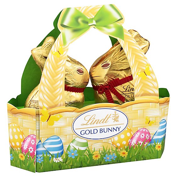 Lindt GOLD BUNNY Easter Milk Chocolate Candy Basket - 3.5 Oz