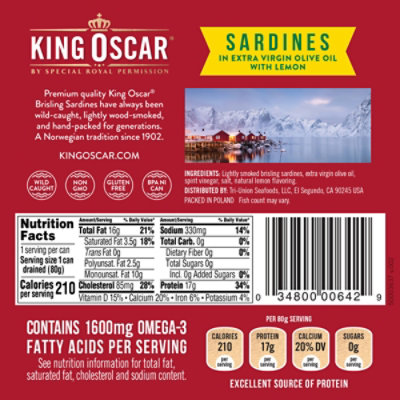 King Oscar Sardines In Lemon - 3.75 OZ - Image 6