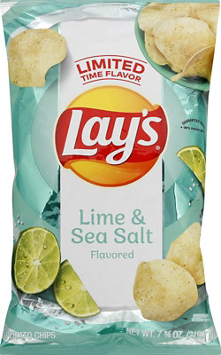 Lays Lime & Sea Salt Potato Chips - 7.75 OZ - Image 1