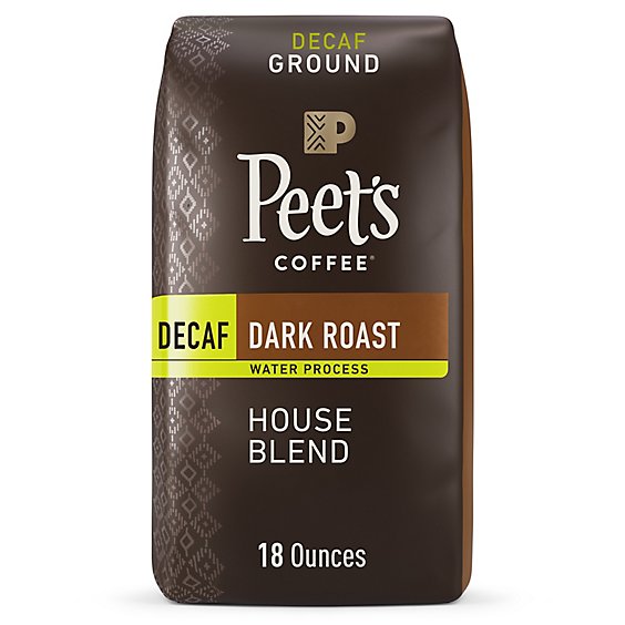 Peet's Coffee Decaf House Blend Dark Roast Ground Coffee Bag - 18 Oz