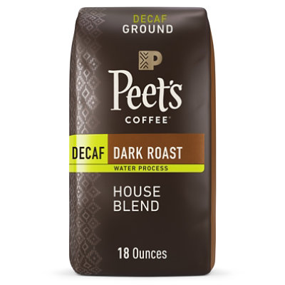 Peet's Decaf House Blend Dark Roast Ground Coffee Bag - 18 Oz