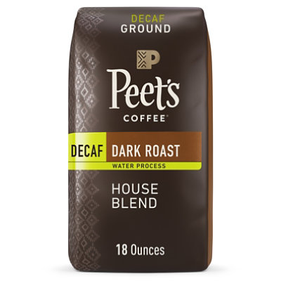 Peet's Coffee Decaf House Blend Dark Roast Ground Coffee Bag - 18 Oz