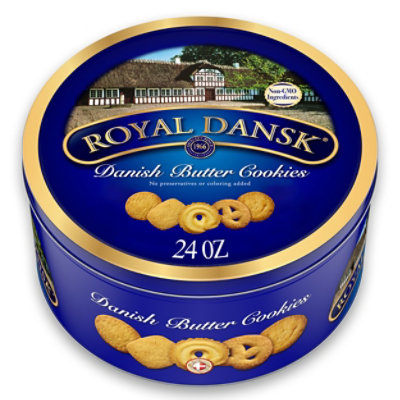 Royal Dansk Danish Butter Cookies Original Assortment Made with Real Butter Recyclable Tin - 24 Oz - Image 1