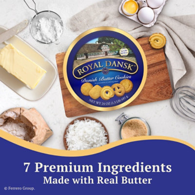 Royal Dansk Danish Butter Cookies Original Assortment Made with Real Butter Recyclable Tin - 24 Oz - Image 5