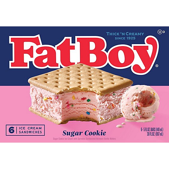 FatBoy Sugar Cookie Ice Cream Sandwich - 6-5 Fl. Oz.