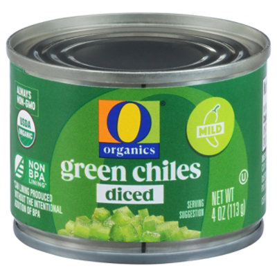 O Organics Green Chiles Diced - 4 Oz