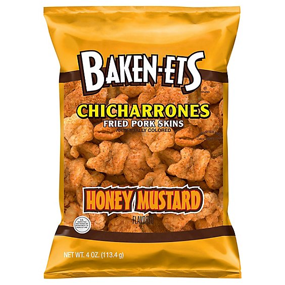 Baken-Ets Chicharrones Flavored Fried Pork Skins Honey Mustard - 4 OZ
