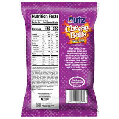 Utz Red Hot Cheese Balls - 2.5 OZ - Image 4