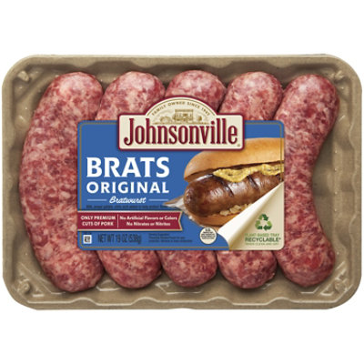 Johnsonville Natural Casing Original Bratwurst Pork Sausage - 19 OZ - Image 1