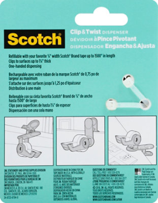 Scotch Desktop Clip And Twist Tape Dispenser - EA - Image 3