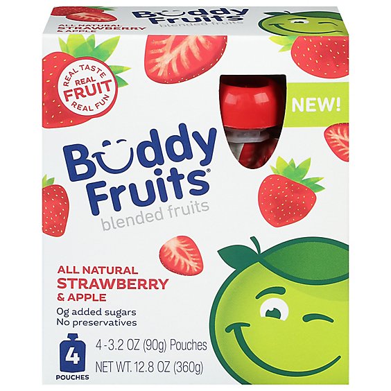 Buddy Fruits Pouch Fruit Strwbry - 12.8 OZ